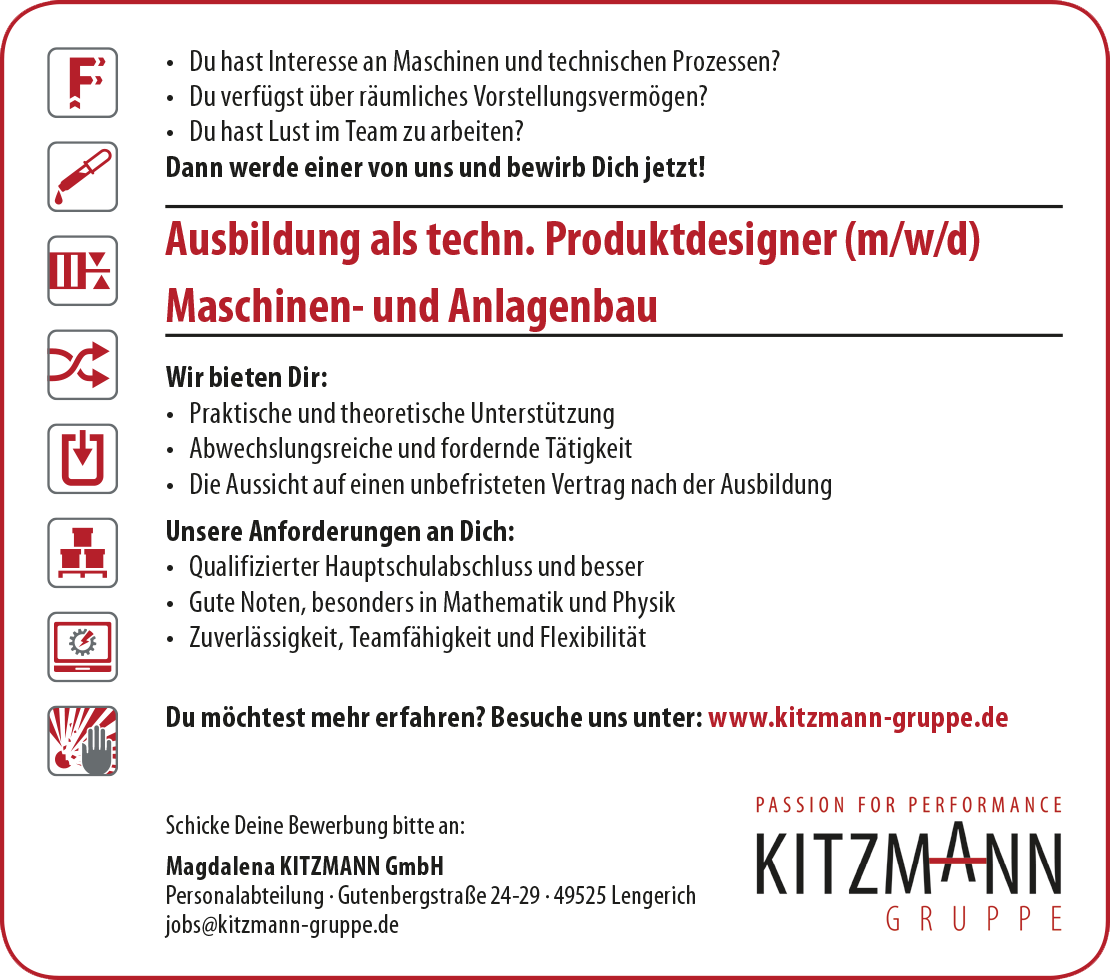 Stellenangebot Ausbildung als techn. Produktdesigner (m/w/d) Maschinen- und Anlagenbau Ausbildung als techn. Produktdesigner (m/w/d) Maschinen- und Anlagenbau